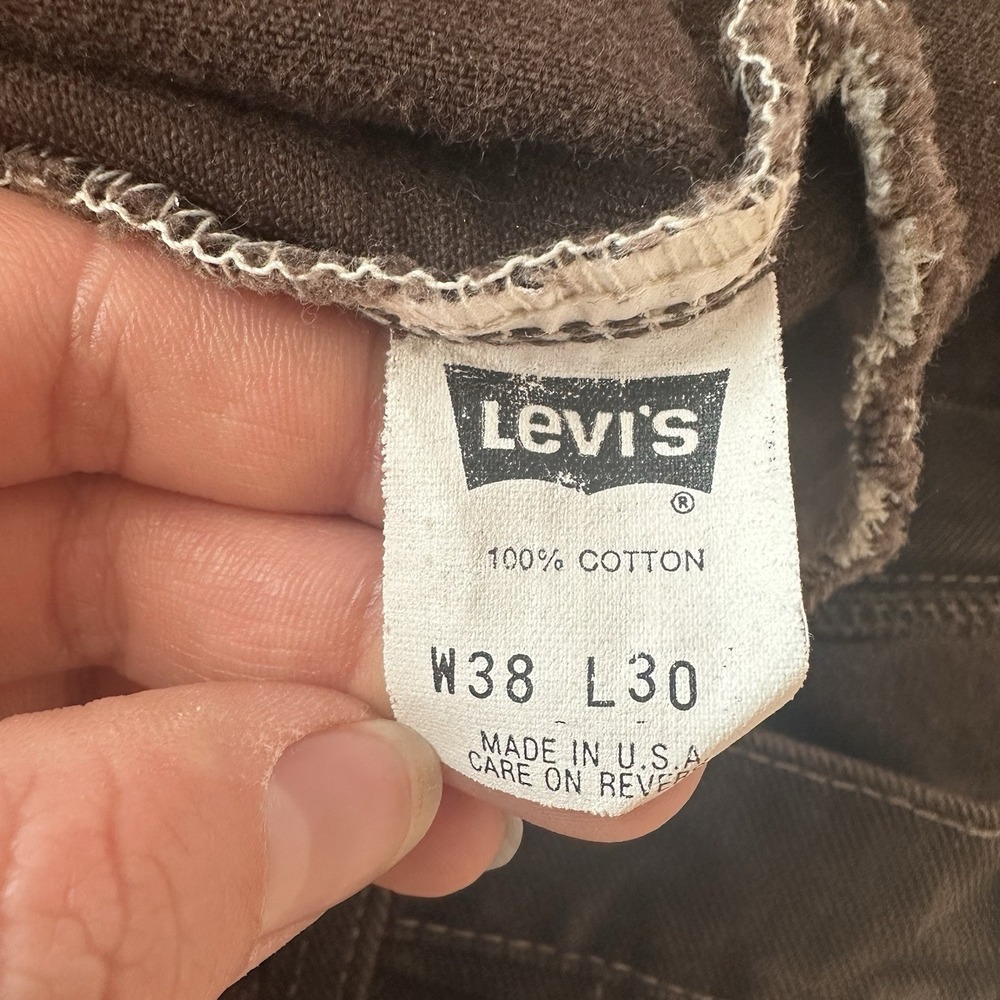 Levi's‎ 546 Vintage 90s USA Made Mens Jeans 38x30  Brown Denim Y2K Skater Grunge - Picture 9 of 14
